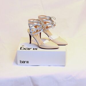 bar III Lace-Up Pointed Toe Heels